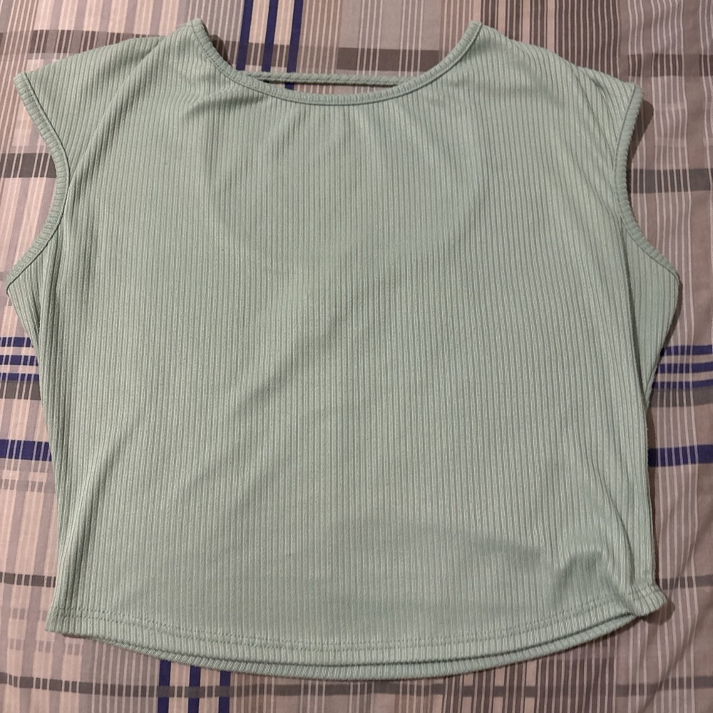 Mint Green Ribbed Women's Top